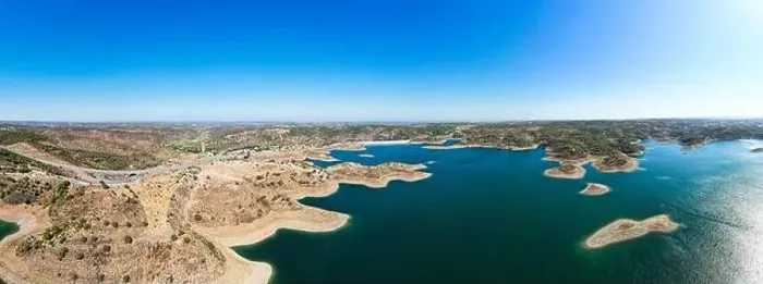 Framed Print : The Odeleite Dam, located in the municipality of Castro Marim in the Algarve Framed Print : The Odeleite Dam, located in the municipality of Castro Marim in the Algarve