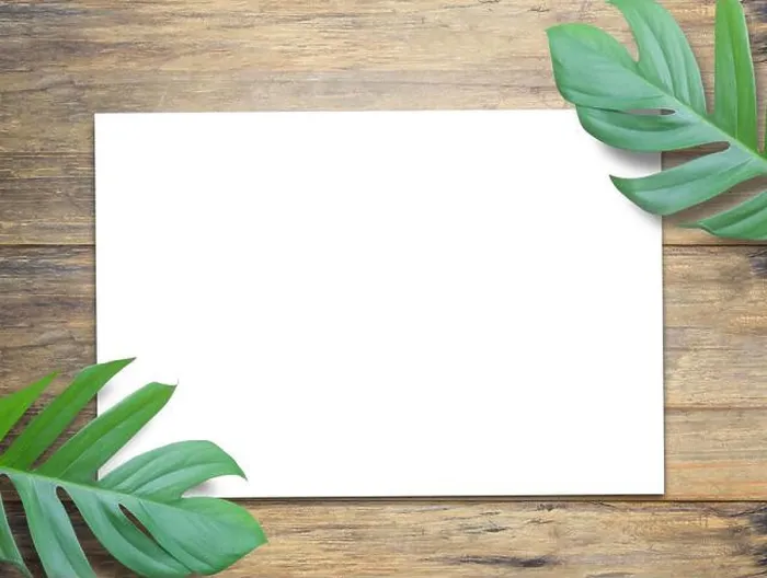 Framed Print : Office desk, Blank paper and leaves on brown wood table background Framed Print : Office desk, Blank paper and leaves on brown wood table background