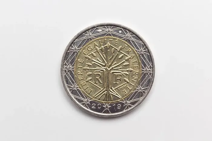 Framed Print : Official coin of two euros of the European Economic Community Framed Print : Official coin of two euros of the European Economic Community