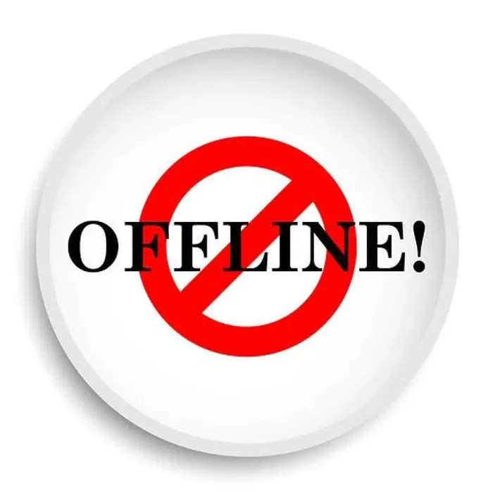 Framed Print : Offline icon. Offline website button on white background