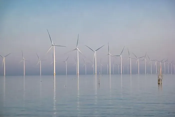 Framed Print : offshore windmill park with clouds and a blue sky, windmill park in the ocean drone aerial view with wind turbine Framed Print : offshore windmill park with clouds and a blue sky, windmill park in the ocean drone aerial view with wind turbine