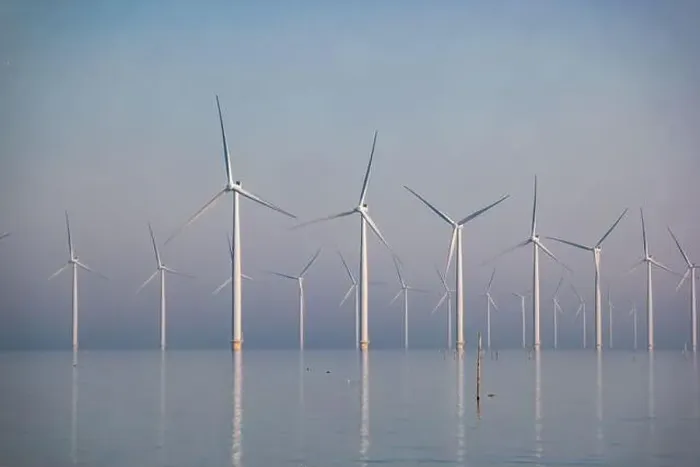 Framed Print : offshore windmill park with clouds and a blue sky, windmill park in the ocean drone aerial view with wind turbine Framed Print : offshore windmill park with clouds and a blue sky, windmill park in the ocean drone aerial view with wind turbine
