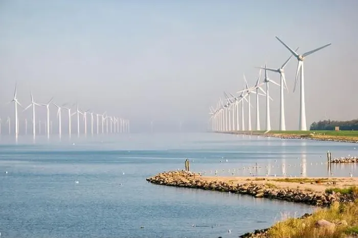 Framed Print : offshore windmill park with clouds and a blue sky, windmill park in the ocean drone aerial view with wind turbine Framed Print : offshore windmill park with clouds and a blue sky, windmill park in the ocean drone aerial view with wind turbine