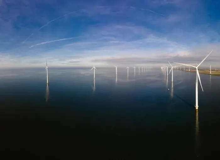 Framed Print : offshore windmill park with clouds and a blue sky, windmill park in the ocean drone aerial view with wind turbine Framed Print : offshore windmill park with clouds and a blue sky, windmill park in the ocean drone aerial view with wind turbine