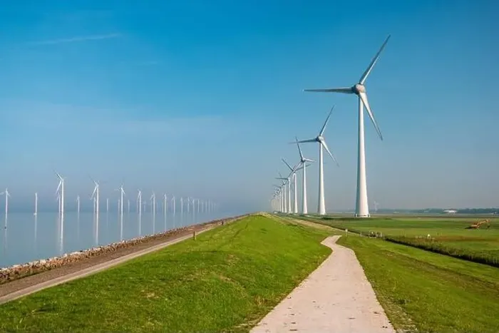 Framed Print : offshore windmill park with clouds and a blue sky, windmill park in the ocean drone aerial view with wind turbine Framed Print : offshore windmill park with clouds and a blue sky, windmill park in the ocean drone aerial view with wind turbine