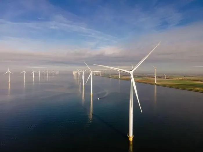 Framed Print : offshore windmill park with clouds and a blue sky, windmill park in the ocean drone aerial view with wind turbine Framed Print : offshore windmill park with clouds and a blue sky, windmill park in the ocean drone aerial view with wind turbine