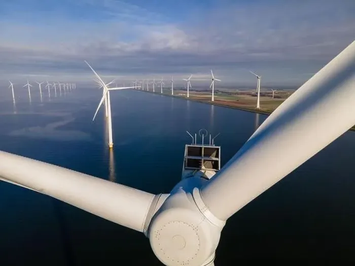Framed Print : offshore windmill park with clouds and a blue sky, windmill park in the ocean drone aerial view with wind turbine Framed Print : offshore windmill park with clouds and a blue sky, windmill park in the ocean drone aerial view with wind turbine