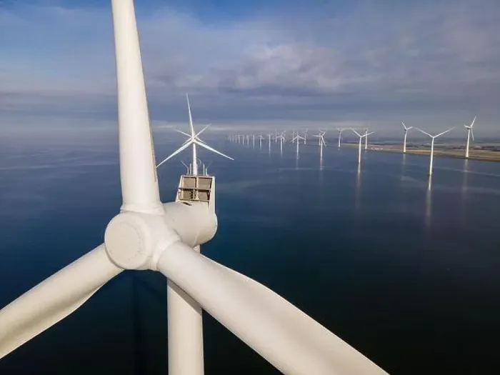 Framed Print : offshore windmill park with clouds and a blue sky, windmill park in the ocean drone aerial view with wind turbine Framed Print : offshore windmill park with clouds and a blue sky, windmill park in the ocean drone aerial view with wind turbine