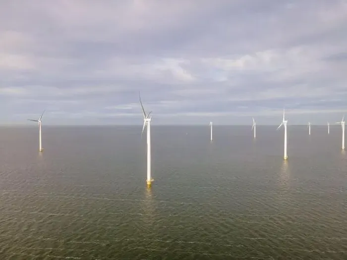 Framed Print : offshore windmill park with clouds and a blue sky, windmill park in the ocean drone aerial view with wind turbine Framed Print : offshore windmill park with clouds and a blue sky, windmill park in the ocean drone aerial view with wind turbine