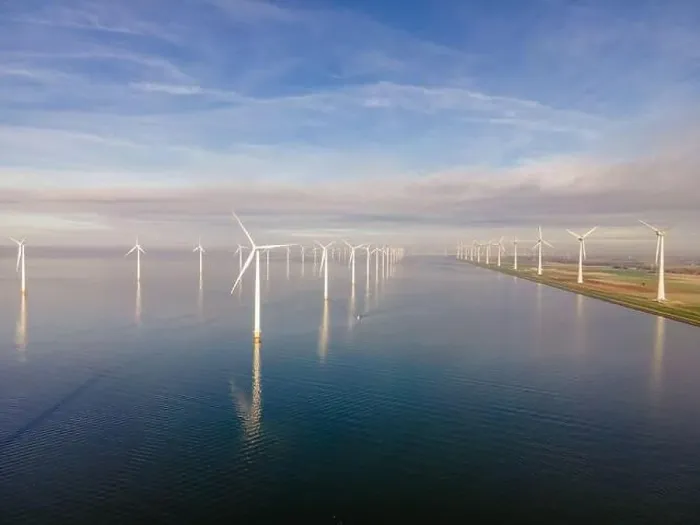 Framed Print : offshore windmill park with clouds and a blue sky, windmill park in the ocean drone aerial view with wind turbine Framed Print : offshore windmill park with clouds and a blue sky, windmill park in the ocean drone aerial view with wind turbine