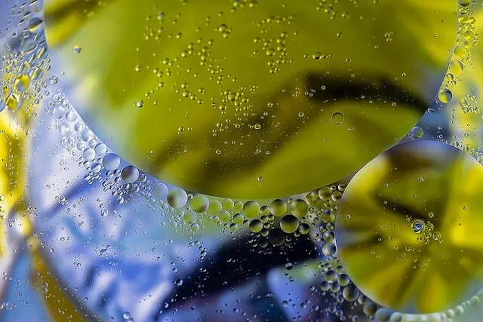 Framed Print : Oil In Water. Abstract Molecular Structure. Macro photography.Extreme Close-up. Stock Image Framed Print : Oil In Water. Abstract Molecular Structure. Macro photography.Extreme Close-up. Stock Image