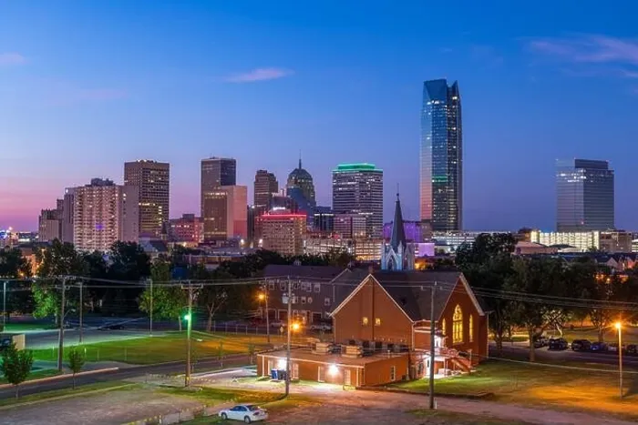 Framed Print : Oklahoma City, Oklahoma, USA downtown skyline at twilight Framed Print : Oklahoma City, Oklahoma, USA downtown skyline at twilight