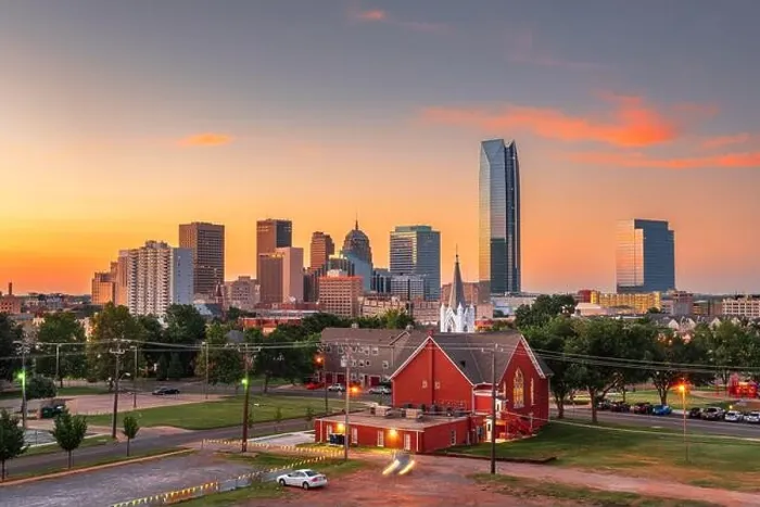 Framed Print : Oklahoma City, Oklahoma, USA downtown skyline at twilight Framed Print : Oklahoma City, Oklahoma, USA downtown skyline at twilight
