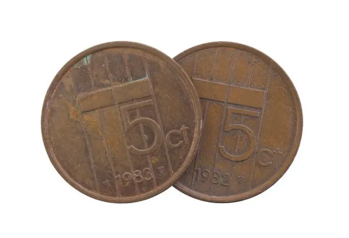 Framed Print : Old 5 euro cent coins, isolated on white Framed Print : Old 5 euro cent coins, isolated on white
