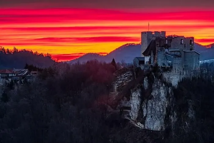 Framed Print : Old Caste Celje at a sunset Framed Print : Old Caste Celje at a sunset