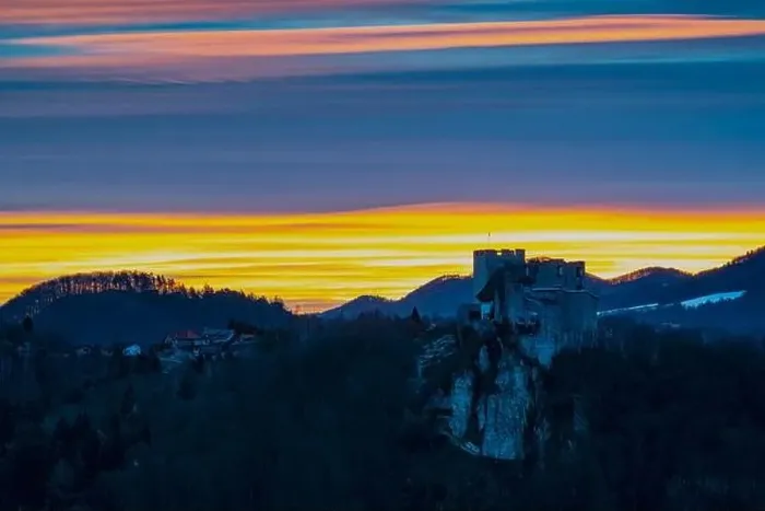 Framed Print : Old Caste Celje at a sunset Framed Print : Old Caste Celje at a sunset