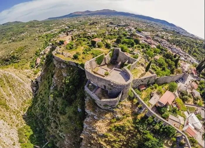 Framed Print : Old city. Sunny view of ruins of citadel in Stari Bar town near Bar city, Montenegro. Drone view Framed Print : Old city. Sunny view of ruins of citadel in Stari Bar town near Bar city, Montenegro. Drone view