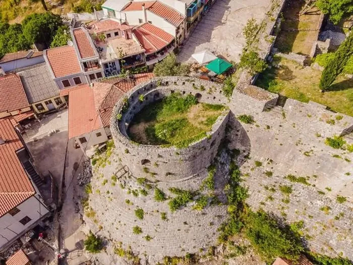 Framed Print : Old city. Sunny view of ruins of citadel in Stari Bar town near Bar city, Montenegro. Drone view Framed Print : Old city. Sunny view of ruins of citadel in Stari Bar town near Bar city, Montenegro. Drone view