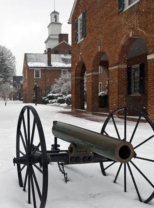 Framed Print : The old Fairfax County Virginia Courthouse in the snow with a cannon in the foreground Framed Print : The old Fairfax County Virginia Courthouse in the snow with a cannon in the foreground