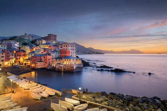 Framed Print : The old fishing village of Boccadasse, Genoa, Italy at dawn Framed Print : The old fishing village of Boccadasse, Genoa, Italy at dawn