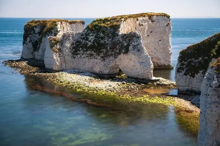 Framed Print : Old Harry Rocks are three chalk formations Framed Print : Old Harry Rocks are three chalk formations