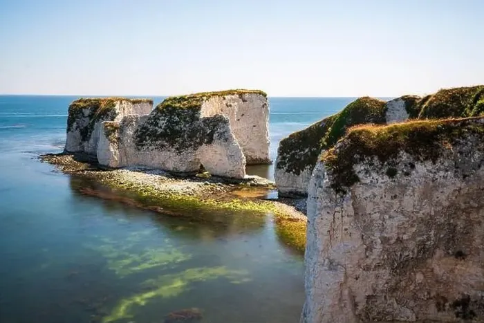 Framed Print : Old Harry Rocks are three chalk formations Framed Print : Old Harry Rocks are three chalk formations