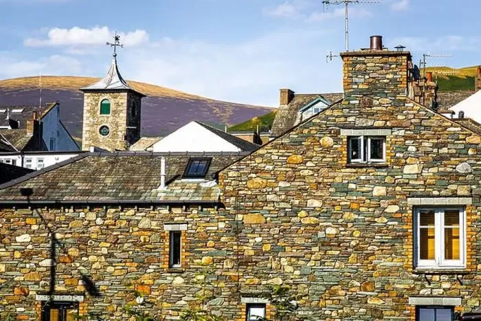 Framed Print : Old houses in Keswick in Lake District, a region and national park in Cumbria in northwest England Framed Print : Old houses in Keswick in Lake District, a region and national park in Cumbria in northwest England