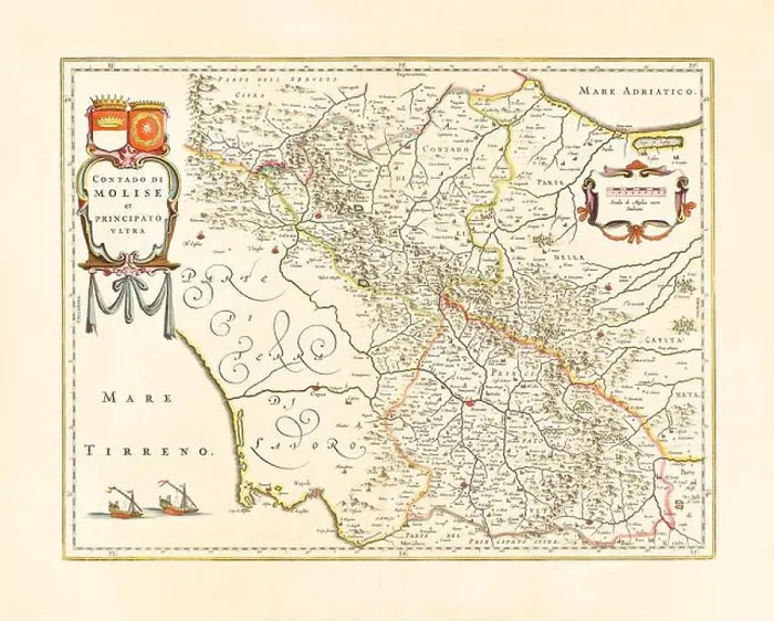 Framed Print : Old map of Molise region, Italy. By Blaeu, publ. ca. 1640 Framed Print : Old map of Molise region, Italy. By Blaeu, publ. ca. 1640