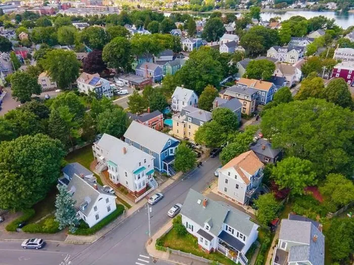 Framed Print : Old residence buildings aerial view in historic city center of Salem in Massachusetts MA, USA Framed Print : Old residence buildings aerial view in historic city center of Salem in Massachusetts MA, USA