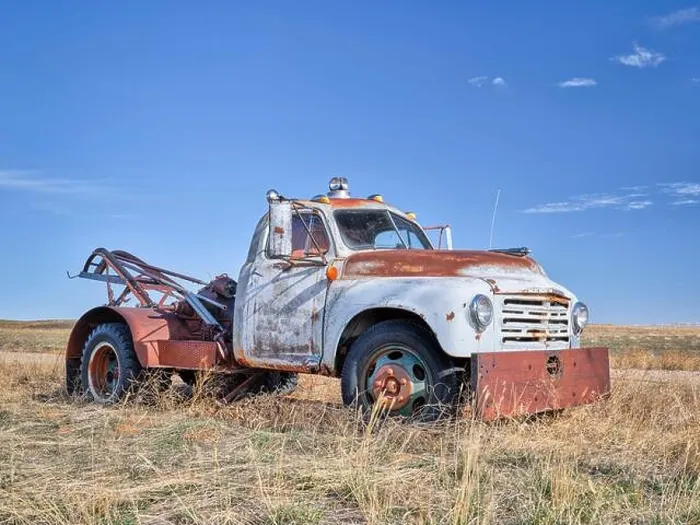 Framed Print : old rusty towing truck on a prairie, early spring scenery in Colorado Framed Print : old rusty towing truck on a prairie, early spring scenery in Colorado