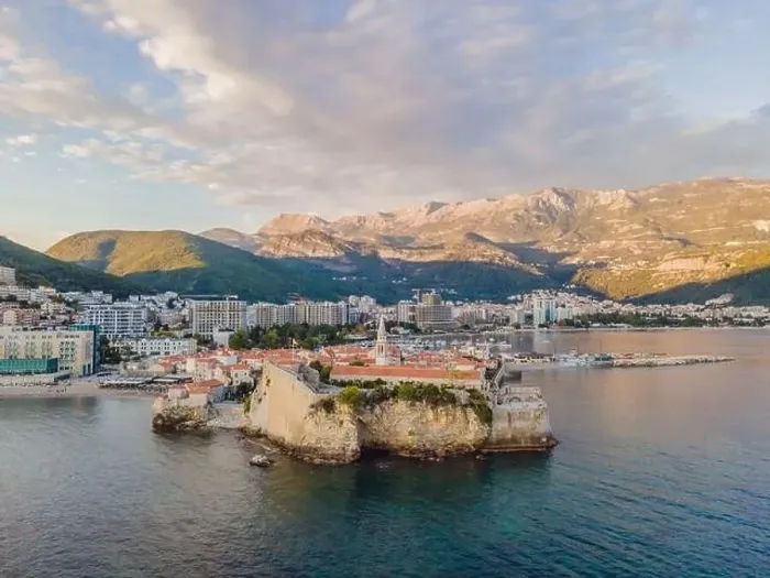 Framed Print : Old town in Budva in a beautiful summer day, Montenegro. Aerial image. Top view Framed Print : Old town in Budva in a beautiful summer day, Montenegro. Aerial image. Top view