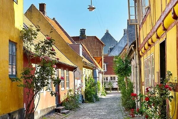 Old town city in Helsingor, Denmark