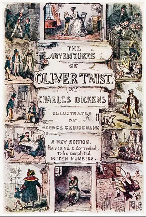 Framed Print : Oliver Twist Original Cover of the partwork by George Cruikshank for the first publication of the Dickens novel Framed Print : Oliver Twist Original Cover of the partwork by George Cruikshank for the first publication of the Dickens novel