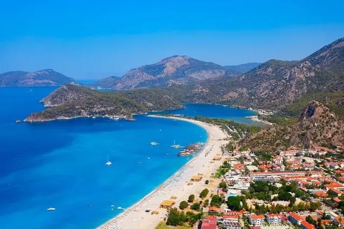 Framed Print : Oludeniz beach aerial panoramic view Framed Print : Oludeniz beach aerial panoramic view