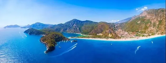 Framed Print : Oludeniz beach aerial panoramic view Framed Print : Oludeniz beach aerial panoramic view