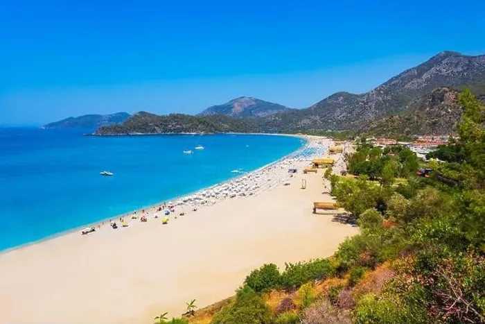 Framed Print : Oludeniz beach aerial panoramic view Framed Print : Oludeniz beach aerial panoramic view