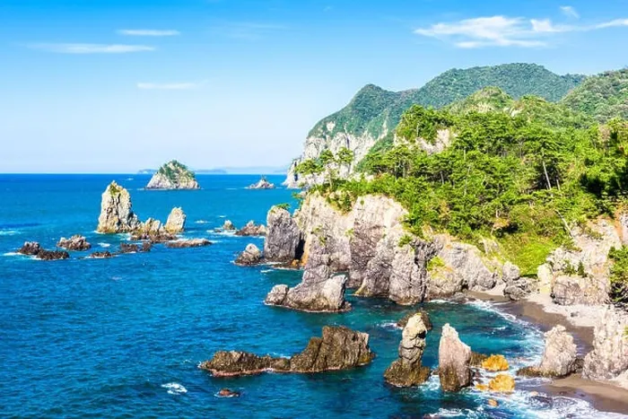 Framed Print : Omijima Island, Yamaguchi, Japan rocky coast on the Sea of Japan Framed Print : Omijima Island, Yamaguchi, Japan rocky coast on the Sea of Japan
