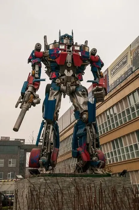 Framed Print : An Optimus Prime like Transformer made from car parts on the Beijing Tuning Street Framed Print : An Optimus Prime like Transformer made from car parts on the Beijing Tuning Street