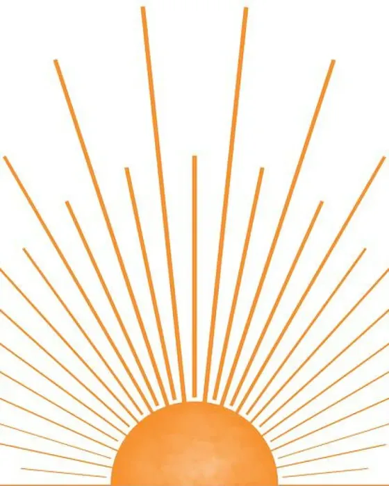 Framed Print : Orange Sun Burst Illustration, Boho Sun Print Framed Print : Orange Sun Burst Illustration, Boho Sun Print
