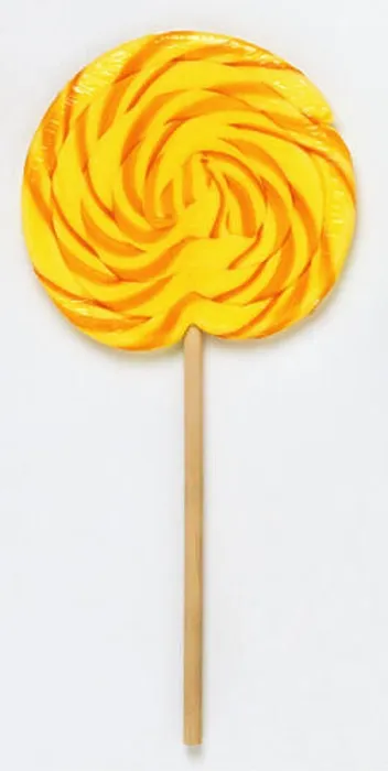 Framed Print : Orange and yellow swirl lollipop, close up Framed Print : Orange and yellow swirl lollipop, close up