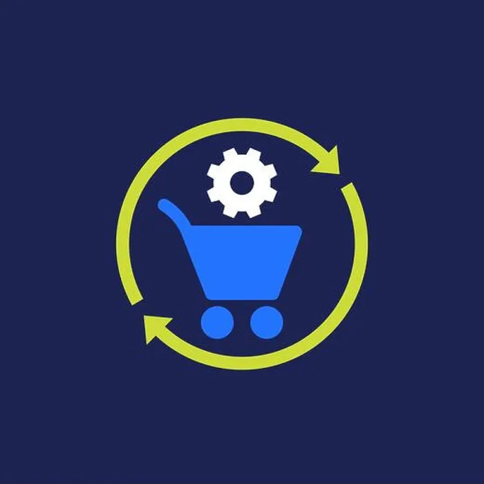 Framed Print : order processing or procurement icon, flat vector