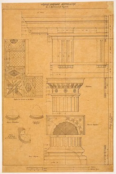 Framed Print : The Orders of Architecture: Student drawings after a French edition of Vignola, c. 1875 Framed Print : The Orders of Architecture: Student drawings after a French edition of Vignola, c. 1875