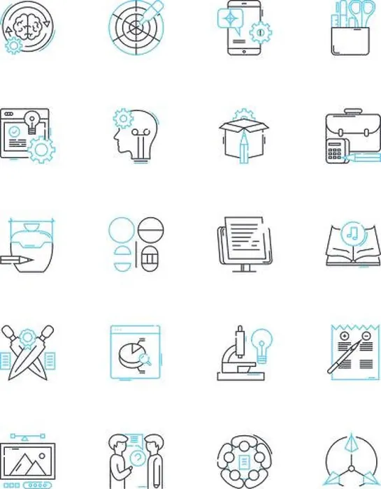 Framed Print : Original concept linear icons set
