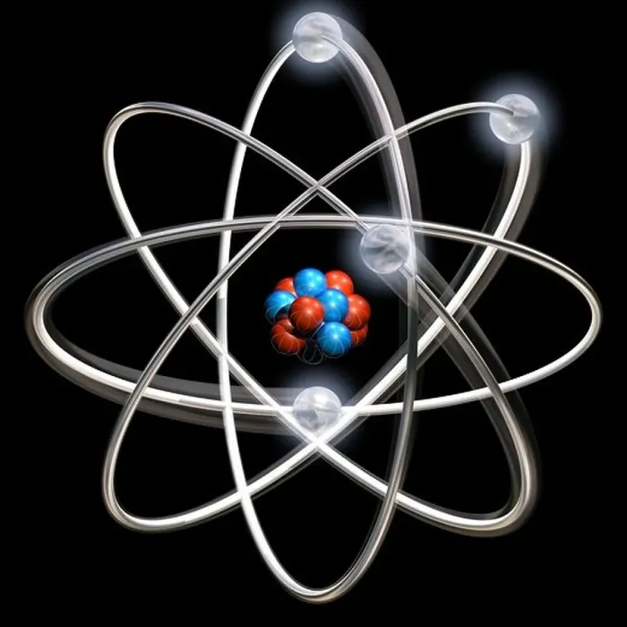 Framed Print : Original illustration of an atom on a black background Framed Print : Original illustration of an atom on a black background