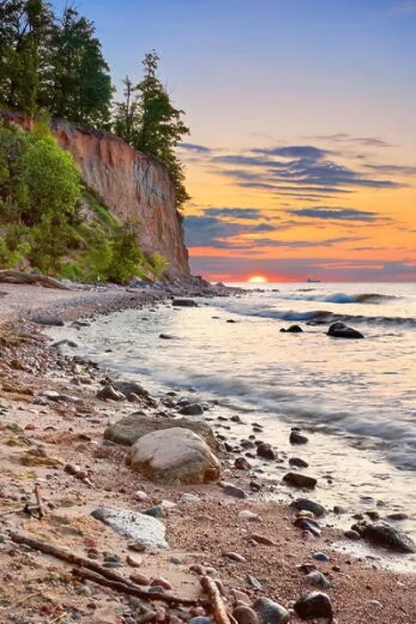 Framed Print : Orlowski Cliff, Baltic Sea at sunset, Gdynia, Pomerania, Poland Framed Print : Orlowski Cliff, Baltic Sea at sunset, Gdynia, Pomerania, Poland