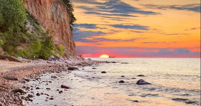 Framed Print : Orlowski Cliff, Baltic Sea at sunset, Gdynia, Pomerania, Poland Framed Print : Orlowski Cliff, Baltic Sea at sunset, Gdynia, Pomerania, Poland