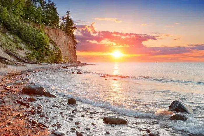 Framed Print : Orlowski Cliff, Baltic Sea at sunset, Gdynia, Pomerania, Poland Framed Print : Orlowski Cliff, Baltic Sea at sunset, Gdynia, Pomerania, Poland
