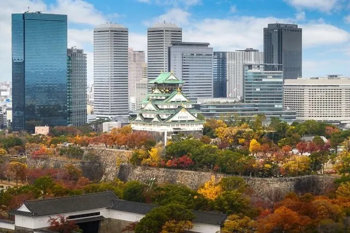 Framed Print : Osaka Castle with Japanese garden and city office building skyscraper at autumn season in Osaka, Japan. Japan tourism, history building, or tradition Framed Print : Osaka Castle with Japanese garden and city office building skyscraper at autumn season in Osaka, Japan. Japan tourism, history building, or tradition