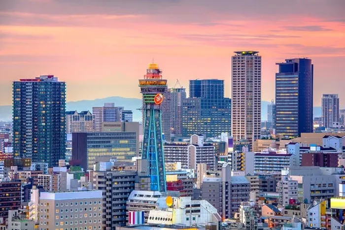 Framed Print : Osaka, Japan skyline at twilight Framed Print : Osaka, Japan skyline at twilight