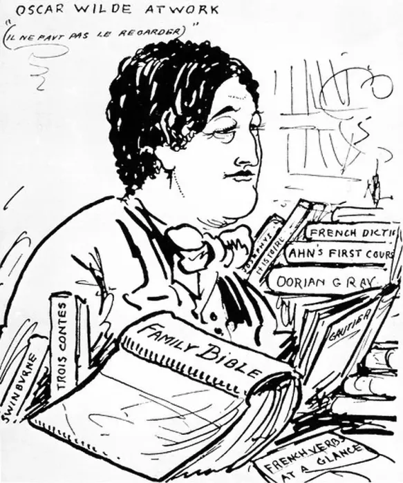 Framed Print : Oscar Wilde At Work Aubrey Beardsley cartoon of his friend the writer and wit among his books Framed Print : Oscar Wilde At Work Aubrey Beardsley cartoon of his friend the writer and wit among his books